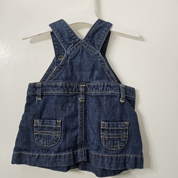Carter's Girls 3 Month Dress Overalls Dark Blue Denim - Picture 3 of 5